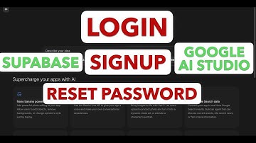 Build Login, Signup & Reset Password in Google AI Studio Apps with Supabase (Step-By-Step Guide)