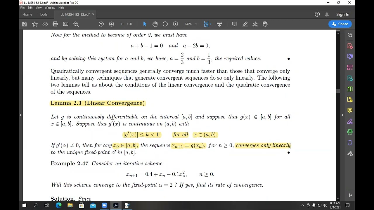 Chapter 2: Error Analysis for Iterative Methods p3