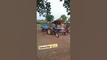 JCB machine echo excellence swaraj 744 Fe tractor mud loading work 🚜😀🙏