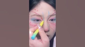 梦幻七彩蝴蝶曆涂鸦\让你的美术生朋友给你画\#妆面记录 #氛围感 #蝴蝶翅膀 #分享妆容 #多巴胺