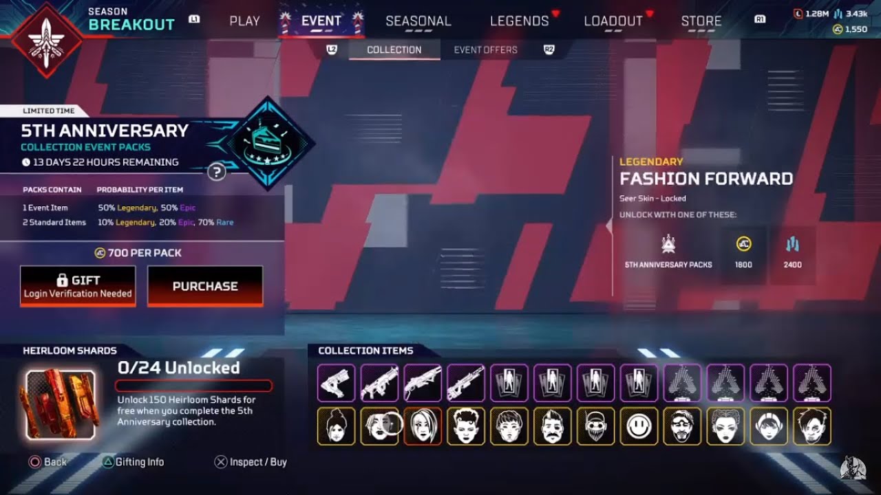 Apex Legends 5th Anniversary Collection Event