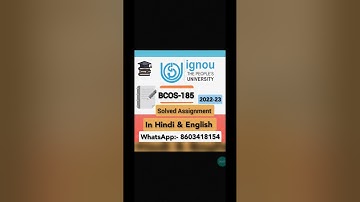 BCOS-185 ignou solved assignment 2022-23-24 WhatsApp:- 8603418154. Order Now. In English and Hindi