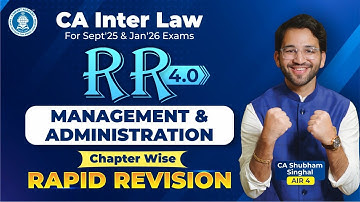 7 Management and Administration Revision CA Inter Law CA Shubham Singhal(AIR 4) Jan