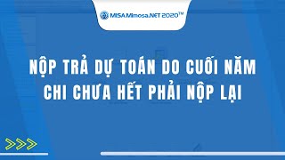 Nộp trả dự toán do cuối năm chi chưa hết phải nộp lại | MISA MIMOSA.NET