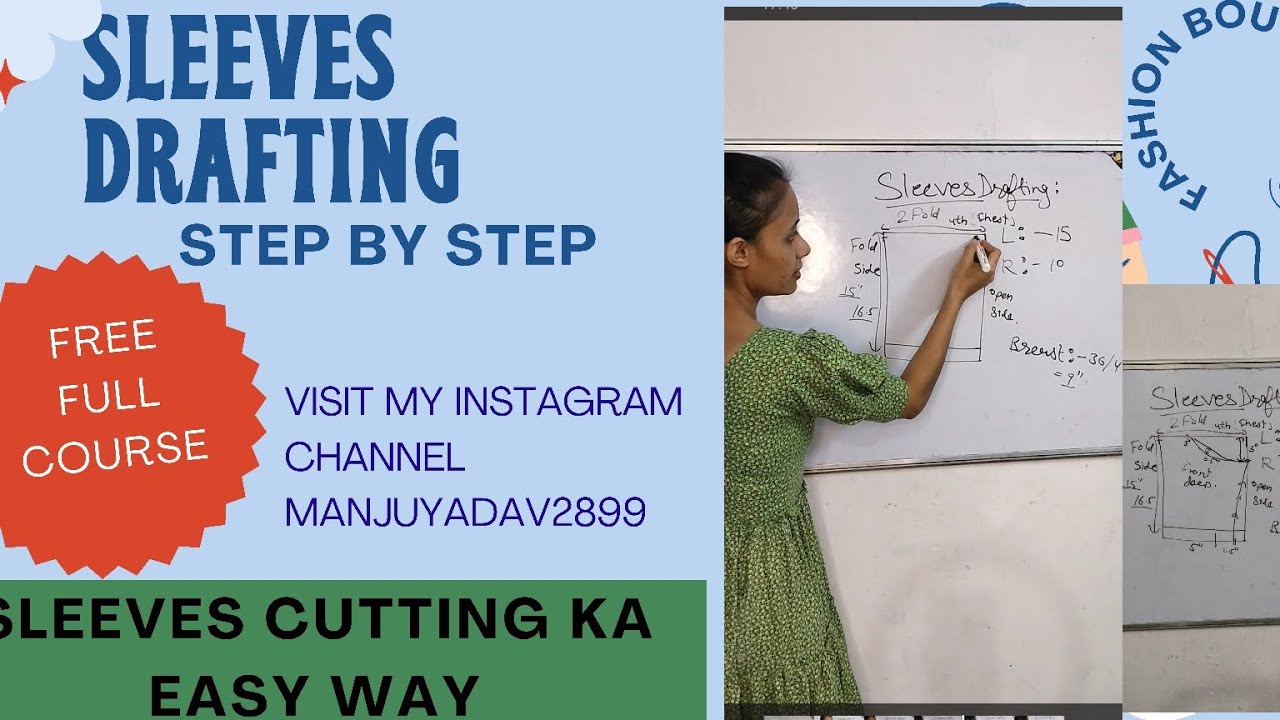 Silai Class silai class 3| sleeve drafting| free silai course| fashion designing ...