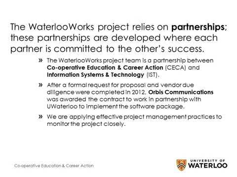 WaterlooWorks project overview