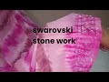 ✨ Trending Swarovski Work Georgette Saree | Baby Pink &amp; Brown Contrast | Elegant Party Wear