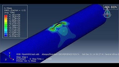 Abaqus failure tutorial #3: Stress Intensity Factor for steel Hollow pipe with Axial Crack