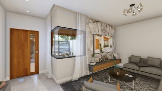 CASA PEQUENA E ACONCHEGANTE em terreno estreito | Edícula| Plano de casa pequeña| HOUSE DESGIN