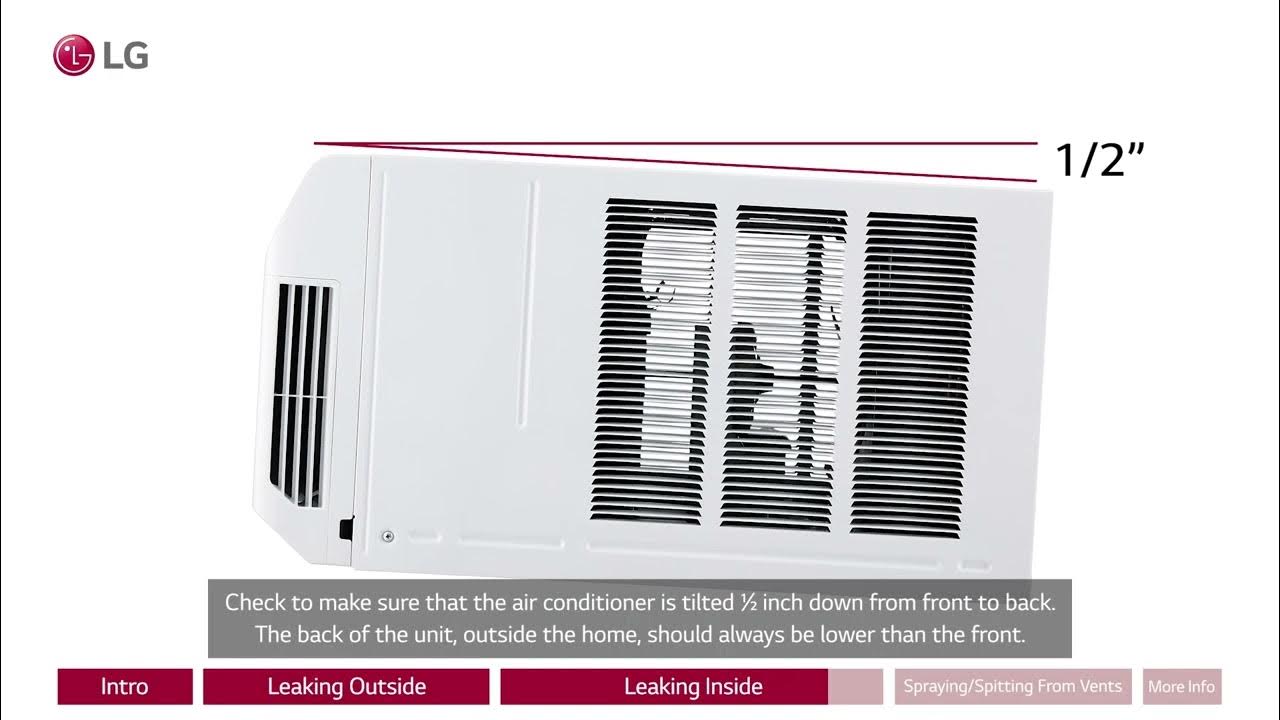 [LG Air Conditioners] How To Resolve Leaks From An LG Window Air Conditioner YouTube