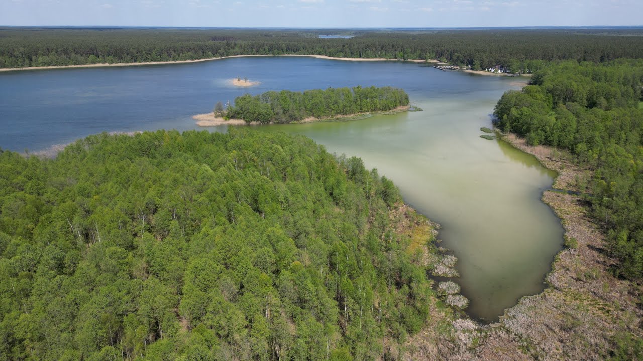 Beautifully branched lake Wiartel in Piska forest 4K / Pięknie rozgałęzione jezioro Wiartel