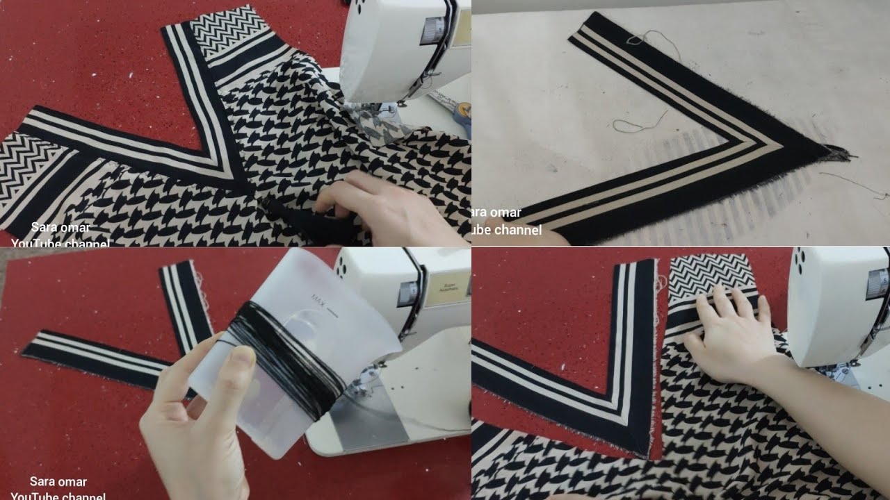 easy way to make V neck with tassel / how to make tassel / cutting and stitching/ size XL