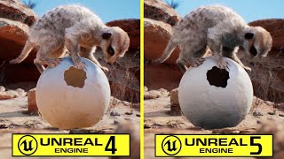 Meerkat Demo Unreal Engine 4.26 vs Unreal Engine 5.4 RTX 4080 Graphics Comparison
