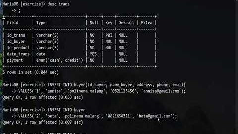 Week 11 MySQL Data Manipulation Language Using CMD