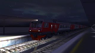 Отправление электрички эд4м-454 со станции Славянский бульвар / в trainz simulator 2012