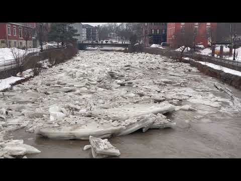 Ice Jam Ganaraska River Port Hope February 17, 2022