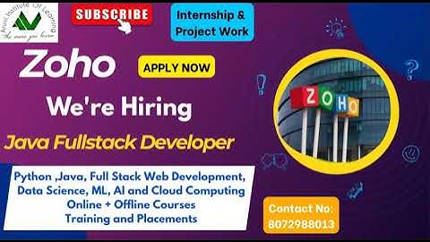 Zoho Java FullStack Developer Hiring 2025 | Freshers & Experienced | Zoho| Work Location: Chennai