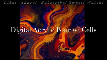 “Midnight Fire” Fast Tutorial - Digital Acrylic Pour w/ Cells (Procreate) - Fluid Art