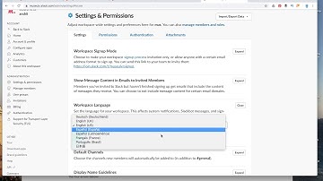 SLACK   how to change WORKSPACE LANGUAGE?
