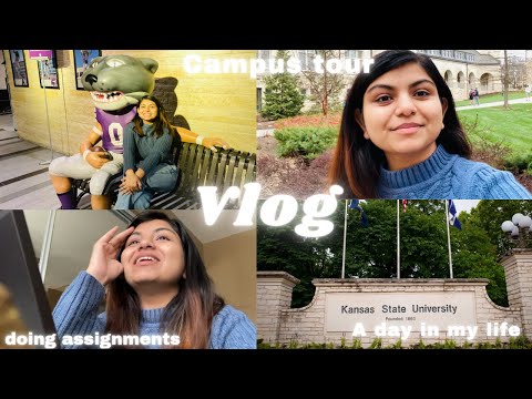 VLOG: A Day in my Life when I don't have Classes, Kansas State University Campus Tour.