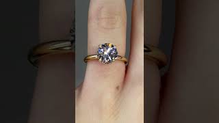 2Ct Round Diamond Yellow D Engagement Ring - Chloe