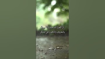 سورة التوبة - التائبون العابدون الحامدون السائحون الراكعون الساجدون الآمرون بالمعروف