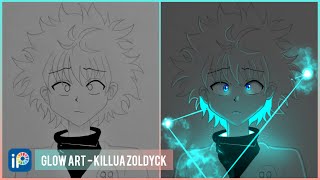 ⚡Killua Zoldyck Glow Art⚡[ Ibispaint X Tutorial ] - NB GLOWART