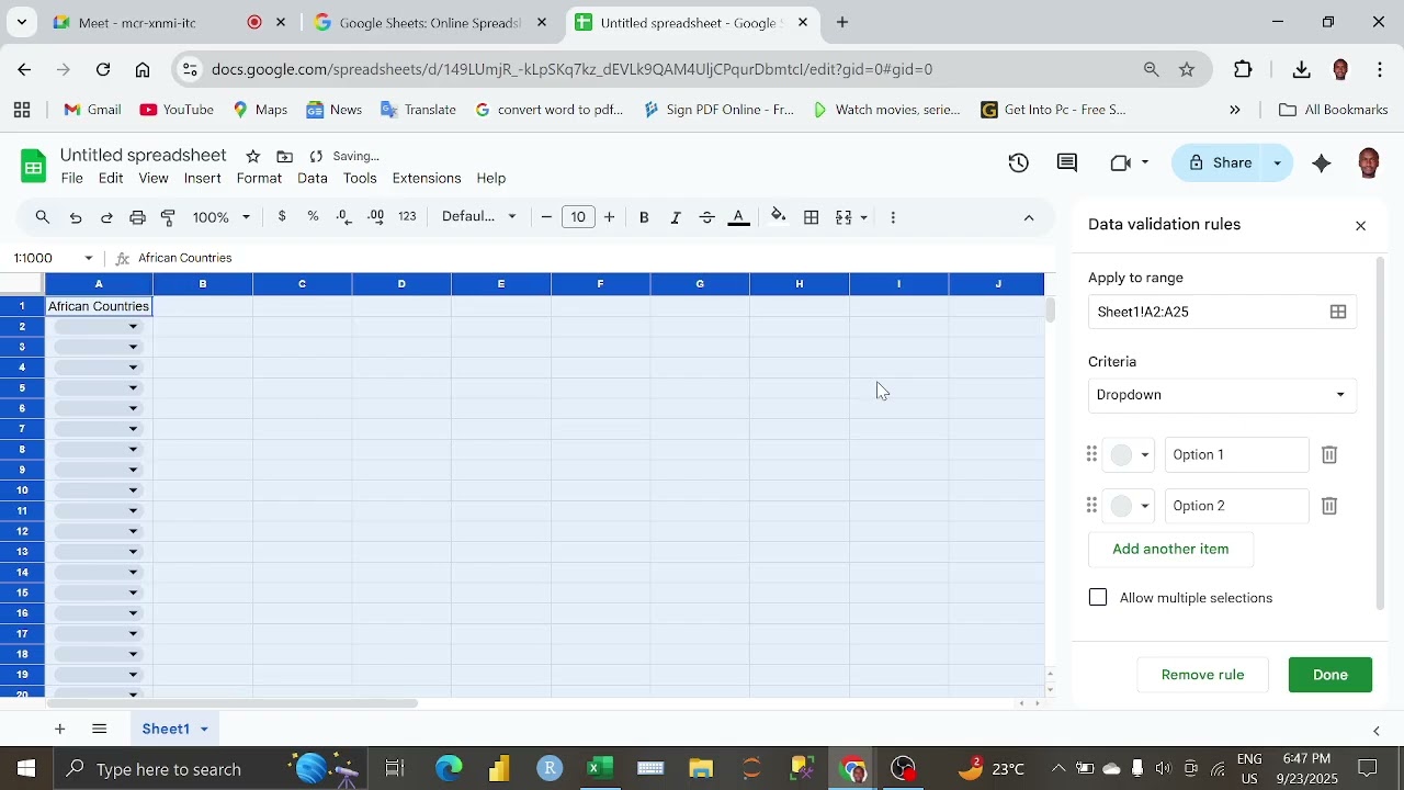 Data Entry,  Validation, Verification and Introduction to Excel Formulas