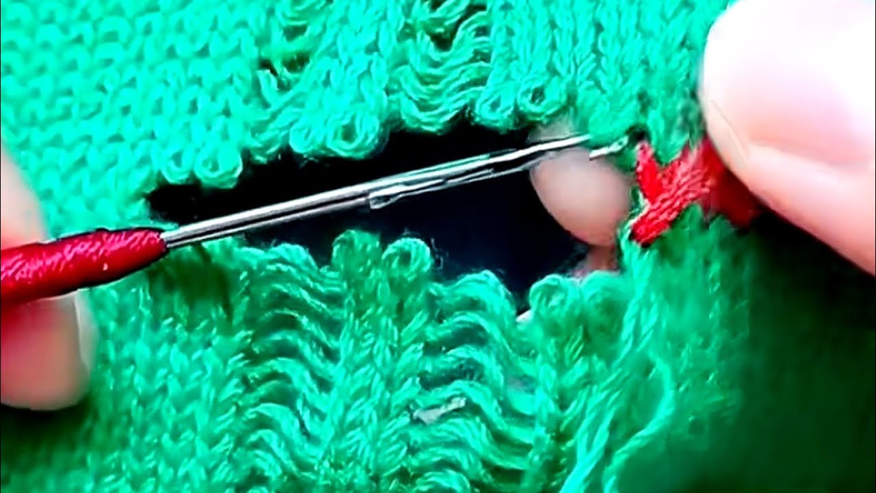 How to Perfectly Repair a Hole in a Knitted Sweater at Home - YouTube