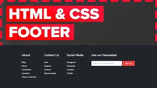 How to Make a Footer in HTML and CSS for Beginners Tutorial  Fully Responsive