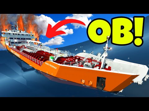 Oil Tanker Ship Sinks in a Whirlpool Natural Disaster in the Stormworks Multiplayer!