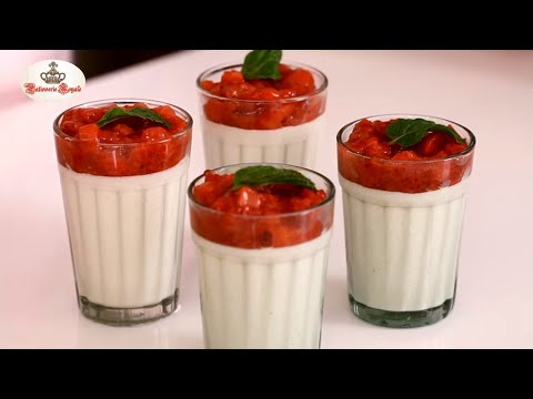 Vanilla Panna Cotta Recipe - Panna Cotta With Strawberry Compote By Neha - Easter Special Dessert