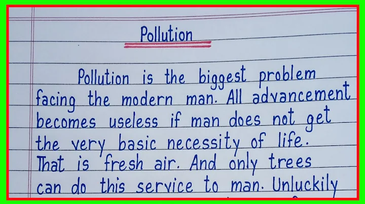 Short Paragraph on pollution in english/Pollution essay in english/Essay on Pollution in english