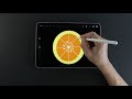 How to draw half an orange on iPad