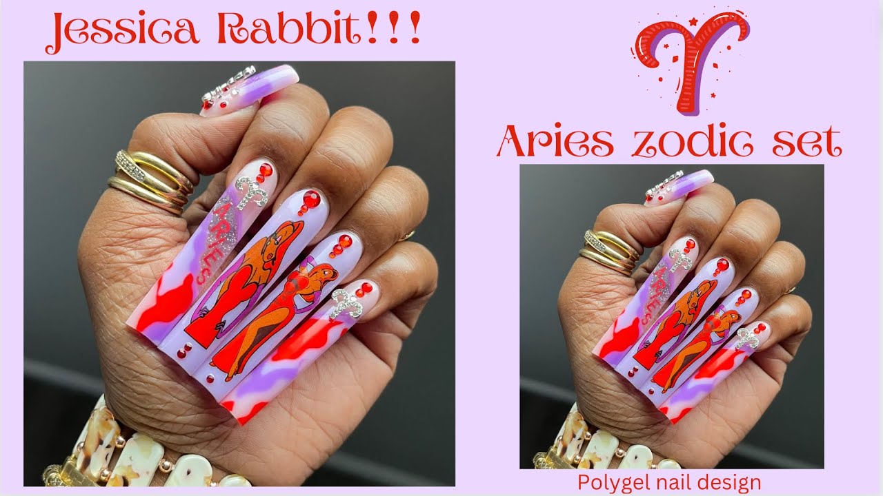 Aries/Jessica Rabbit nails ♈️, polygel sculpted nail design. #2 of the ...