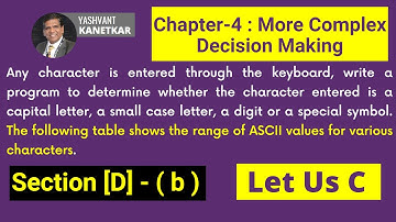 WAP in C to check a capital letter or small, digit or a special symbol || Let Us C