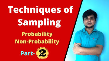 Techniques of Sampling - Probability Sampling & Non-Probability Sampling | Part-2