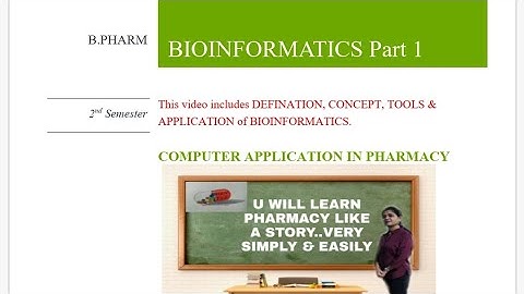 BIOINFORMATICS (Defination, Concept & Application)