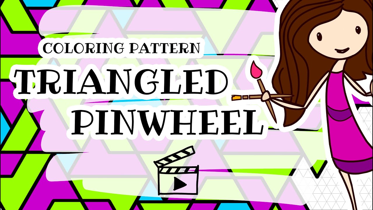 How to draw geometric Coloring Mandala Pattern "Triangled Pinwheel"