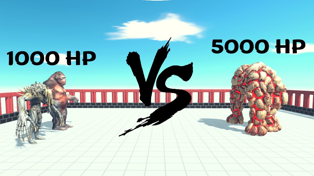 1000 HP Goro The Giant And Scourge Vs 5000 HP Every Unit ARBS | Animal Revolt Battle Simulator