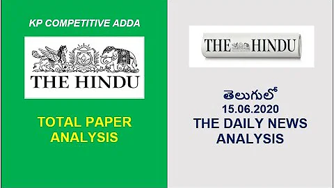 15.06.2020 The Daily THE HINDU Total News Analysis Telugu