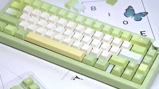 🍃[Showcase & Typing] Love Rain Green Cute Keycaps🍃 screenshot 1