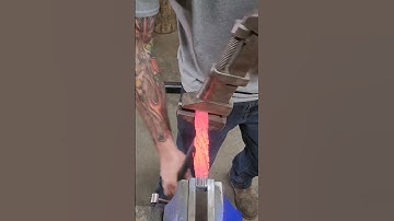 Twisting steel #blacksmith #forge #beer #diy #howto #art #tutorial #fyp #short #shorts
