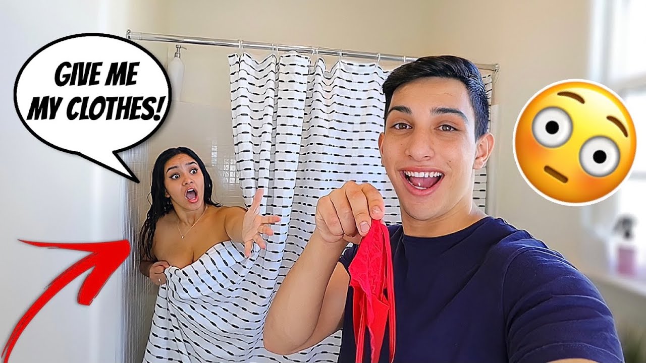 Isaac and Andrea, Isaac and Andrea pranks, Stealing clothes, shower tiktok