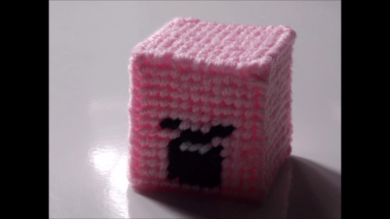 How to make Plastic Canvas Minecraft Notch Head - YouTube