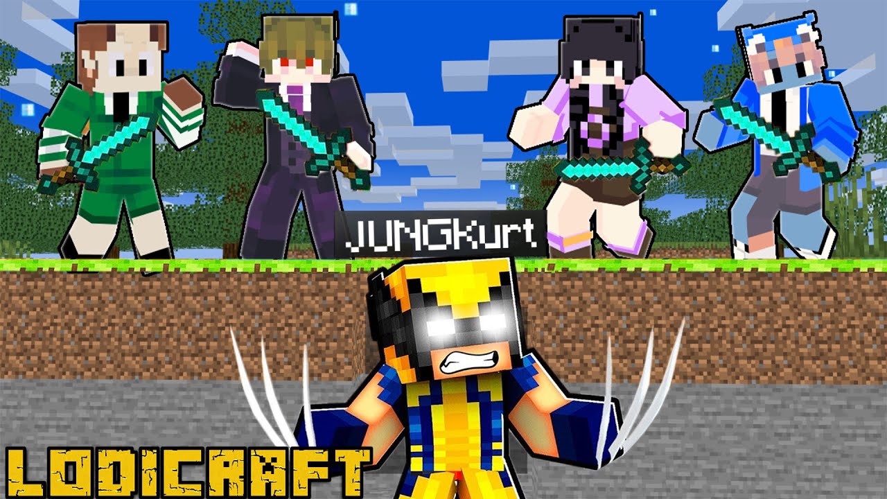 Hunters vs WOLVERINE in Minecraft!
