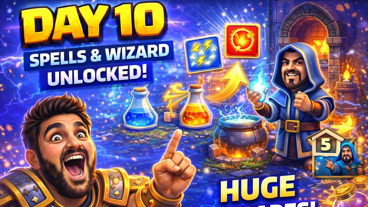 Day 10 COC – Wizard & Spells Unlocked 🔥 INSANE Attacks