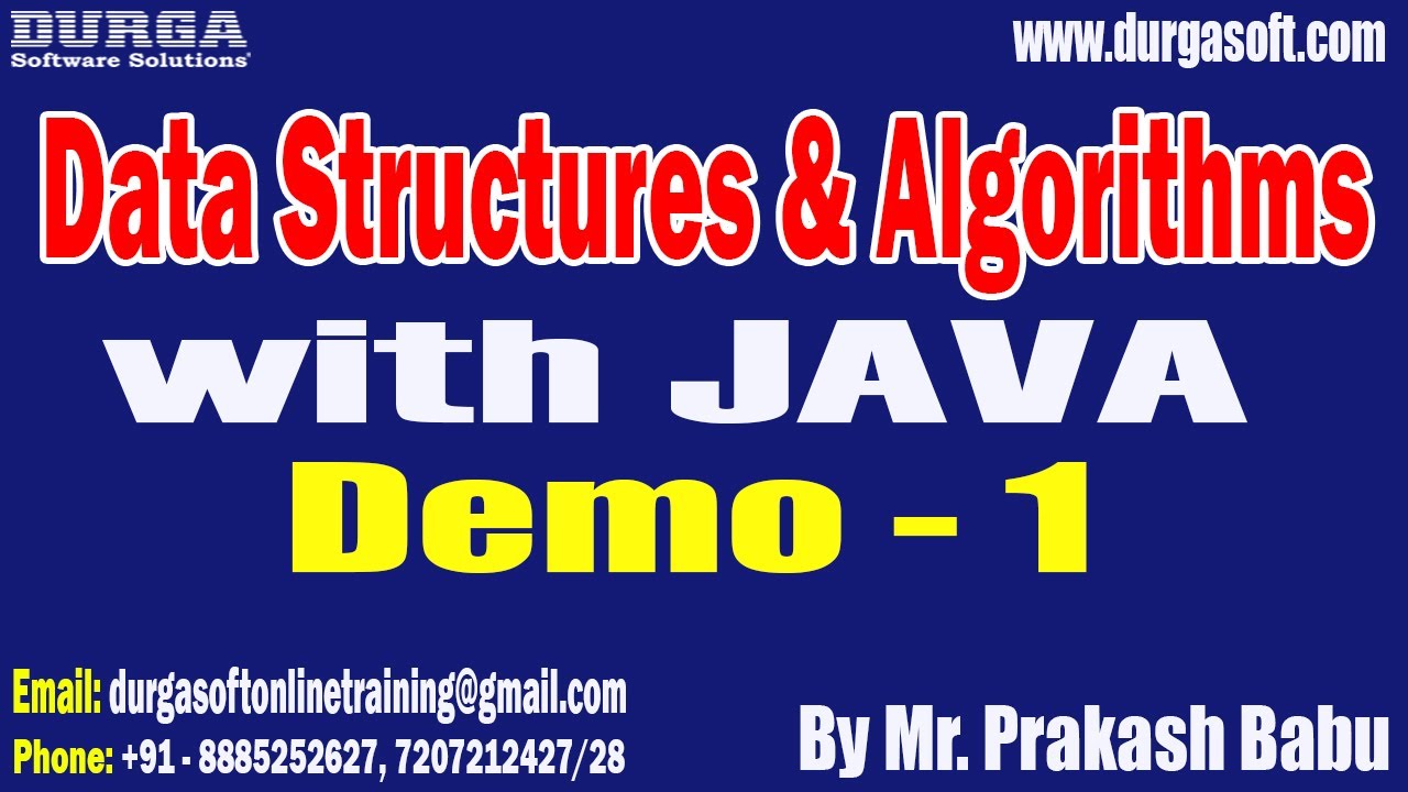 DSA with JAVA tutorials || Demo - 1 || by Mr. Prakash Babu On 24-06 ...