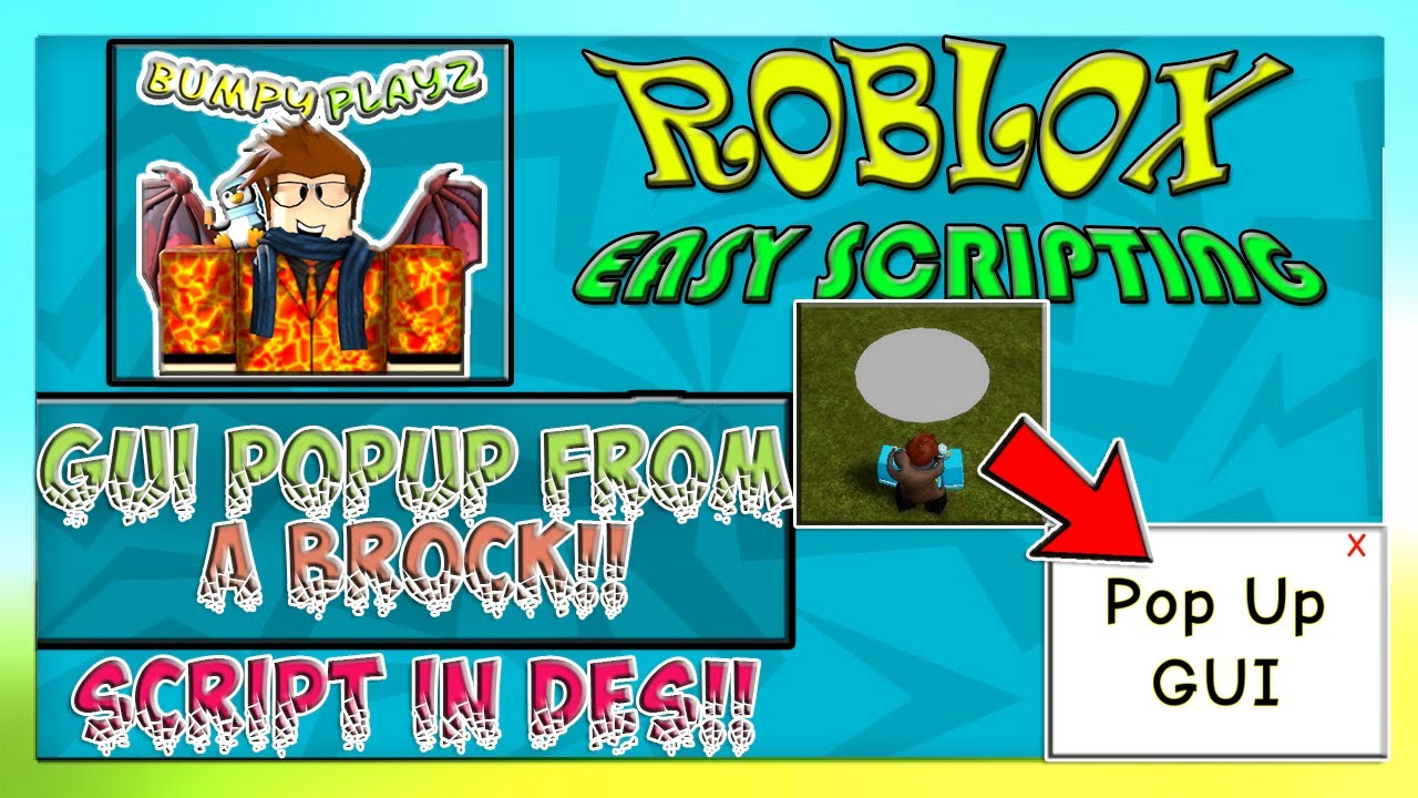 How To Make A Gui Popup From A Brick Roblox 2020 Youtube - make gui pop up when clicking a part roblox