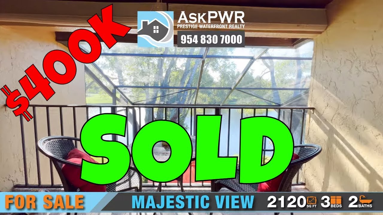Sold 400,000 Plantation Waterfront Property at Majestic View 740 E